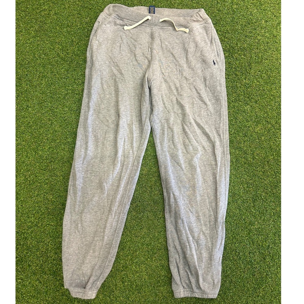 Polo Ralph Lauren Boys Gray Jogger Sweatpants Size L 14-16 Heather Grey Pony